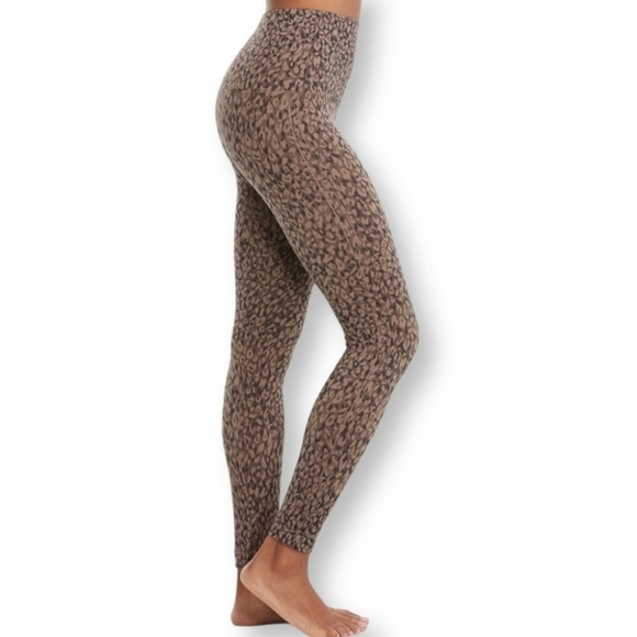 Spanx Leggings Leopard Print Seamless Knit High Rise Look At Me Now Size S - Picture 3 of 14